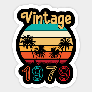 Summer Vintage 1979 Happy Birthday 41 Years Old To Me You Papa Nana Dad Mom Husband Wife Sticker